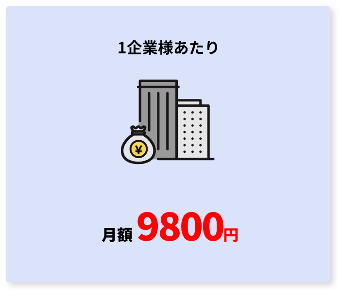 1企業あたり月額9800円